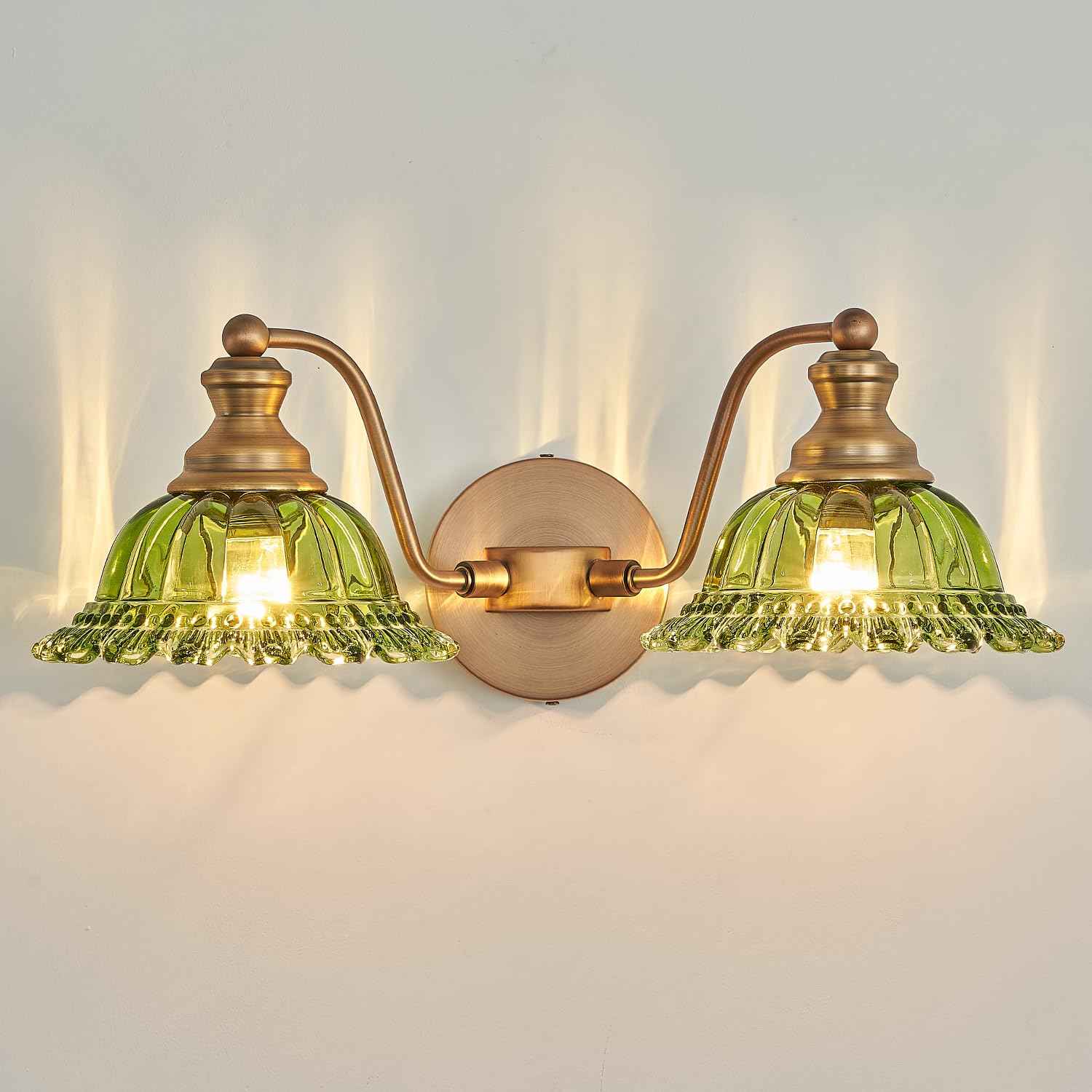 XIEDUN Green 2 Light Vanity Light Bathroom Light Vintage Bathroom Light Fixtures