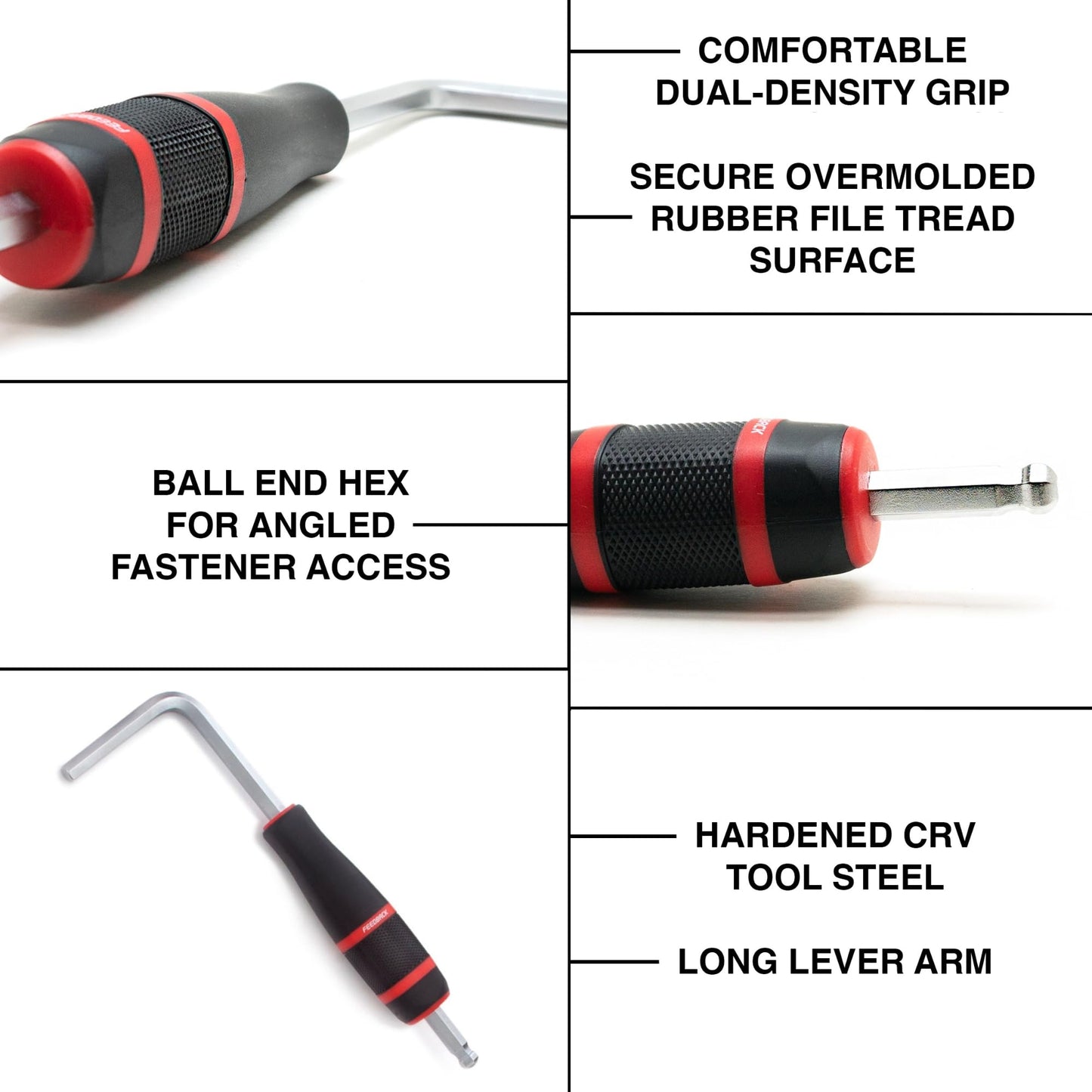 Feedback Sports | Bicycle L Handle Allen Wrench Tool | Ball-end For Quick Use And Angled Access Applications | 10mm Hex