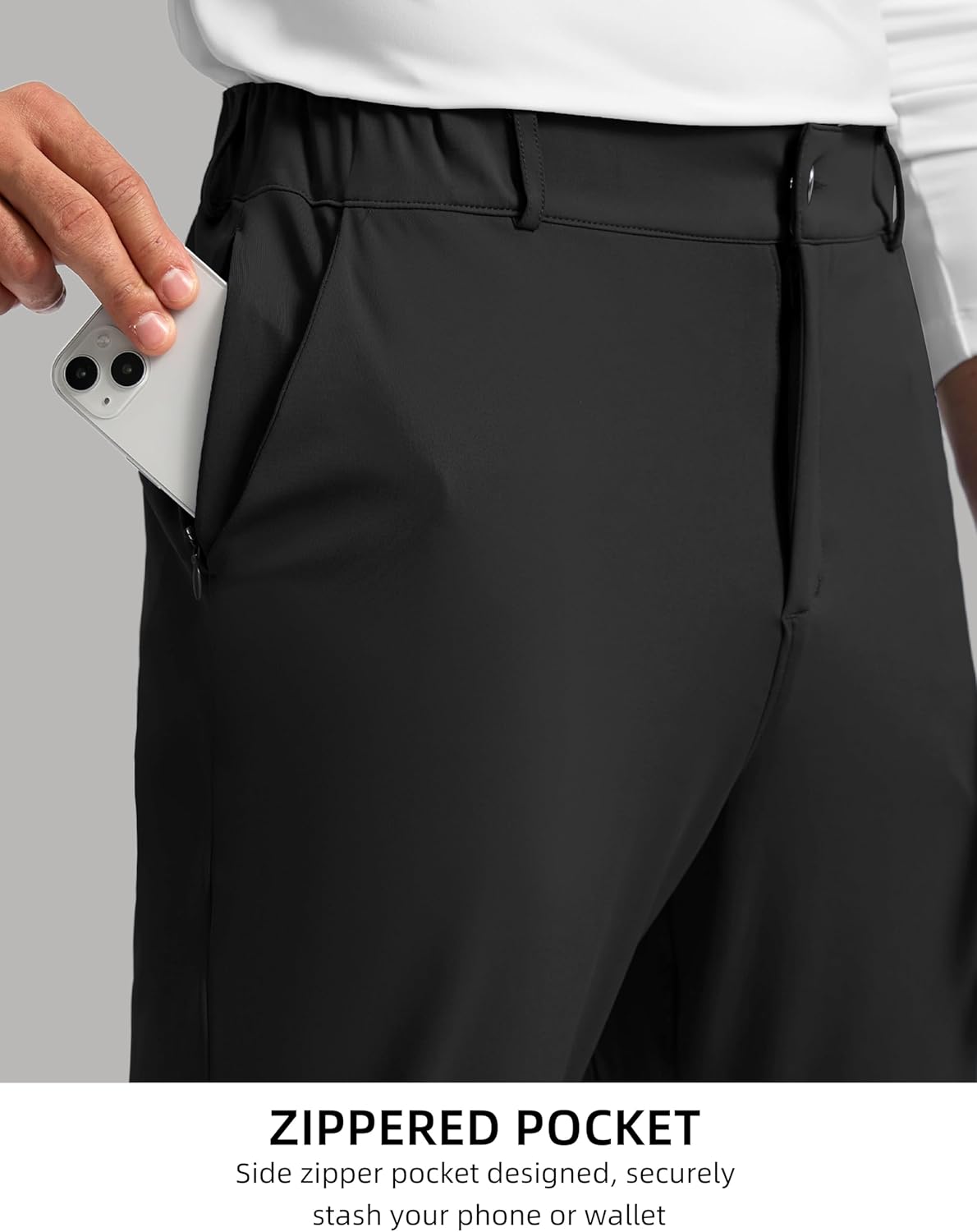 Soothfeel Men's Golf Pants - Slim Fit Stretch Sweatpants with 5 Pockets | Casual Travel Work Attire
