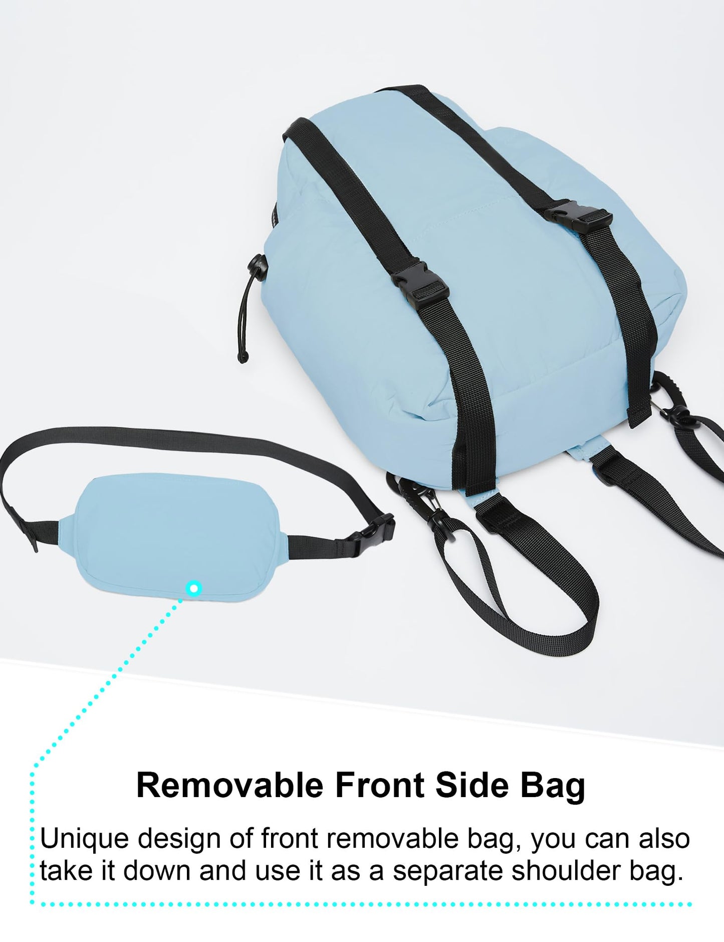 THE GYM PEOPLE Women's Waterproof Mini Backpacks Detachable Sling Bags