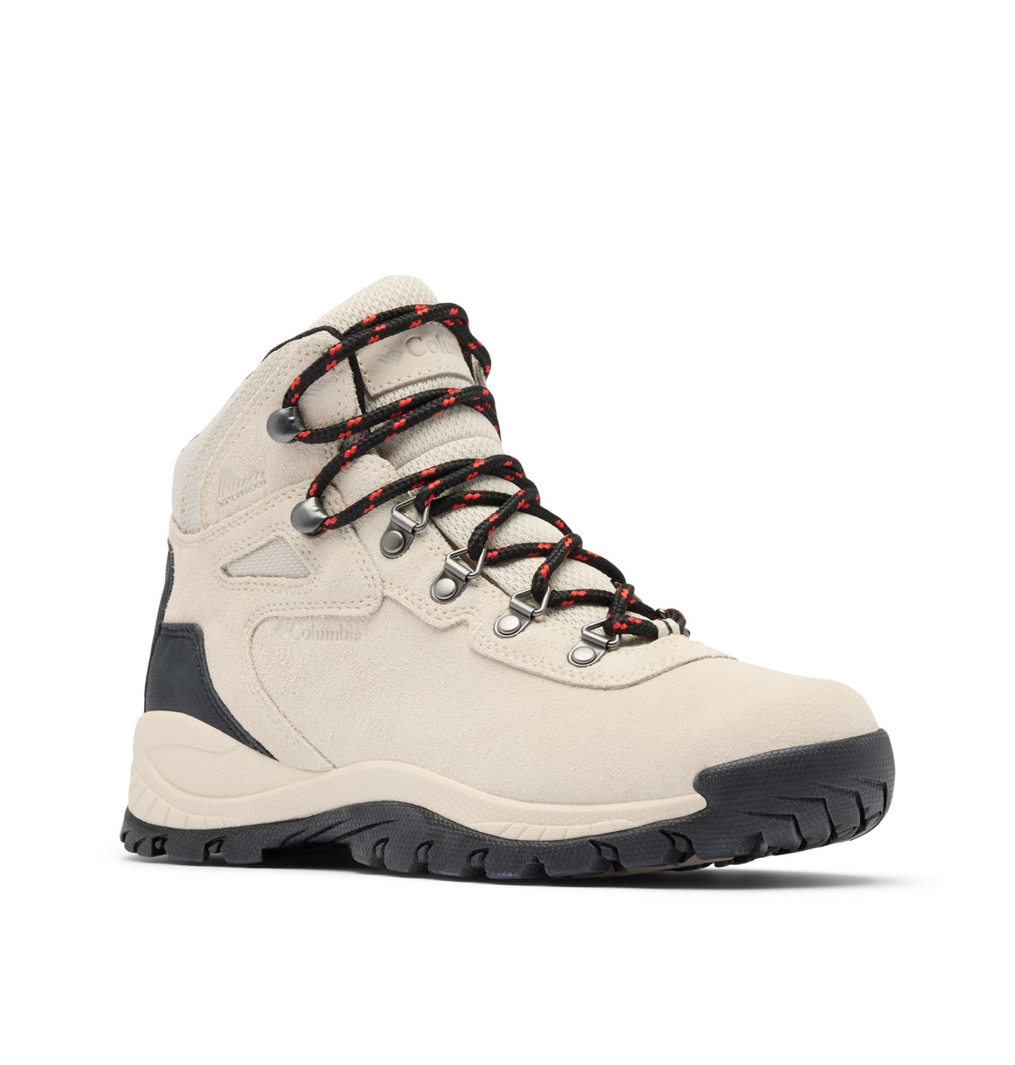 Columbia Women's Newton Ridge Plus Waterproof Amped, Cloud Grey/Poppy Red, 8.5 Wide