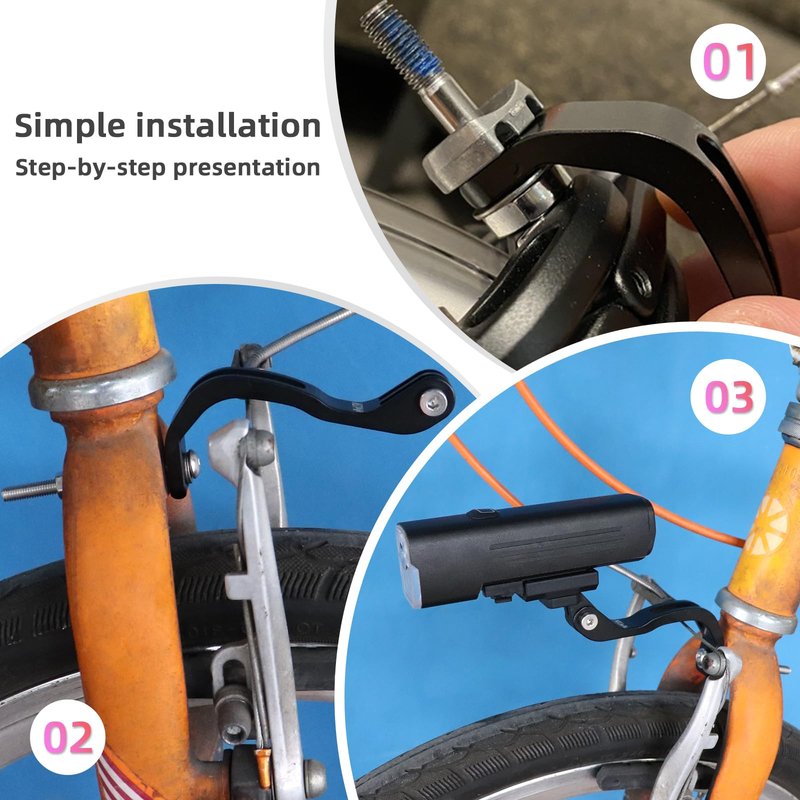 NELboNs Out-Front Bicycle Light Mount Bracket Compatible with Brom pton Folding Bikes Road Cycling Part Fork Mount for Bike Lights Holder