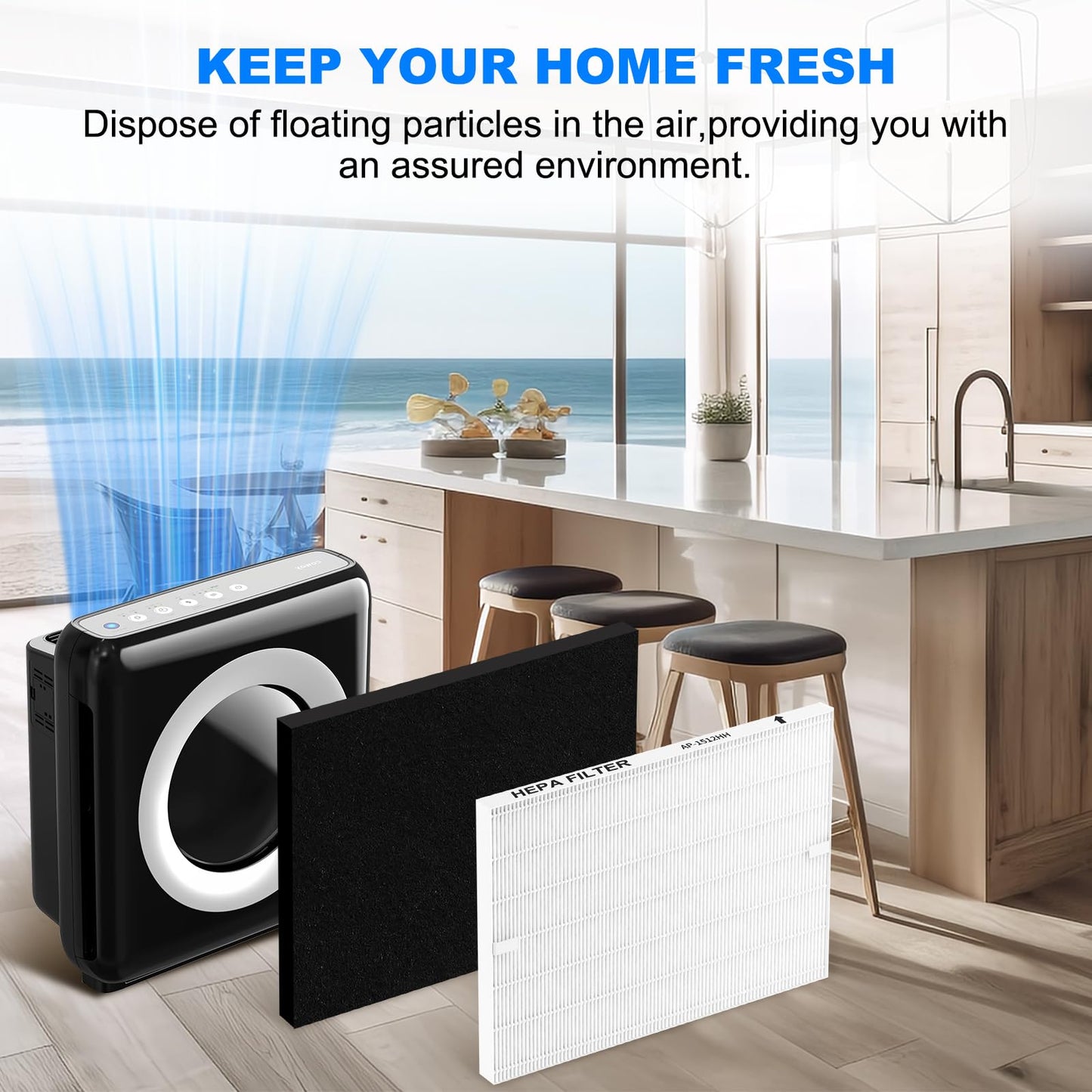 AP-1512HH Replacement Filter for Coway Airmega Air Purifier, True HEPA 2 Carbon Filters, Compatible with Part #3304899