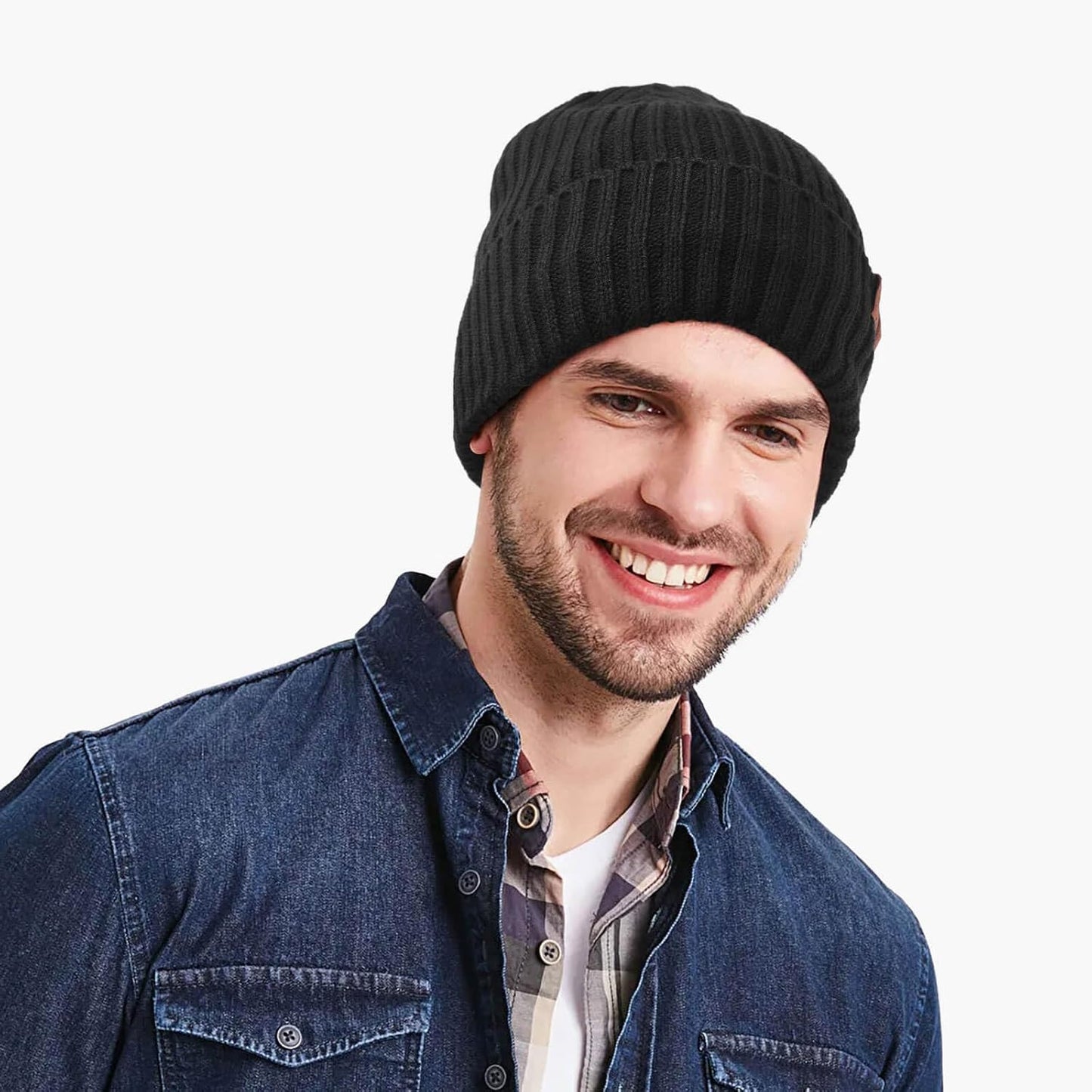 OZERO Knit Beanie - Thermal Thick Polar Fleece Winter Hat for Men & Women | Snow Skull Cap