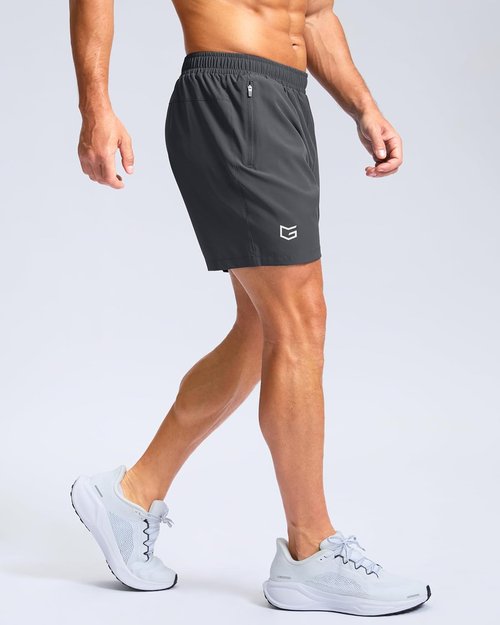 G Gradual Men's Athletic Running Shorts - Quick Dry Workout Gym Shorts with Zipper Pockets | 7"/5"/9" Options