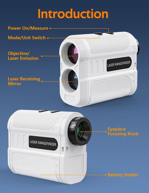 Olook Golf Rangefinder, 546/1100 Yards Laser Range Finder, 6X Magnification, Flag Pole Locking Function, High-Precision Rangefinders for Golfing Hunting, Battery Included