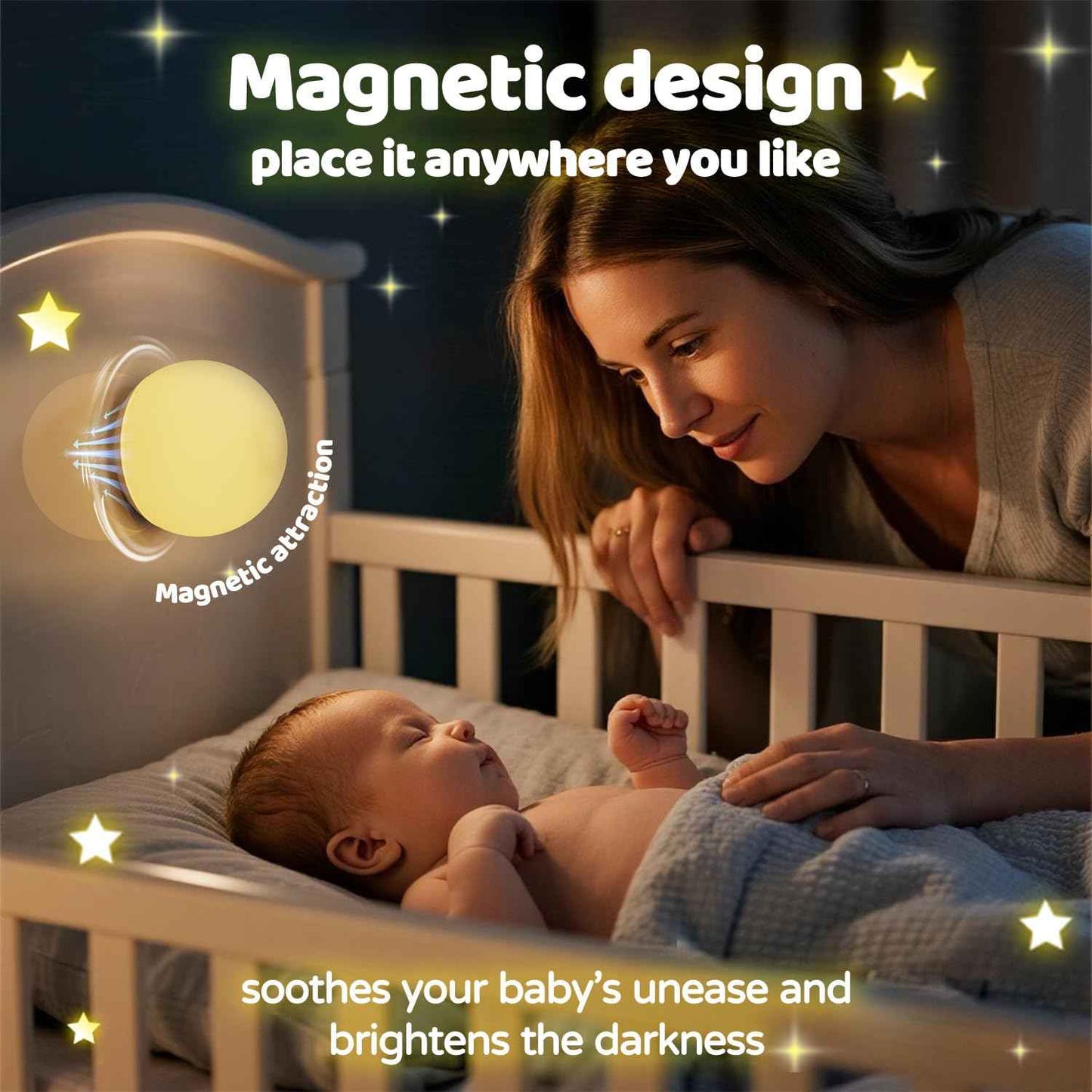 Baby Night Light, Nursery Night Lamp for Breastfeeding, Soft BPA Free Silicone Portable Night Light, 7 Colors Changing & Stepless Dimming, 1h Timer & Touch Control, Rechargeable night light for Kids