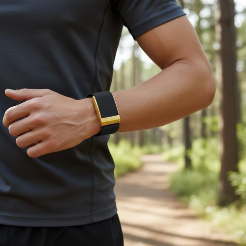 fitspur Waterproof Hydroknit Replacement Wrist Band,Compatible with WHOOP 5.0 WHOOP MG Life (Gray+gold, one+peak)
