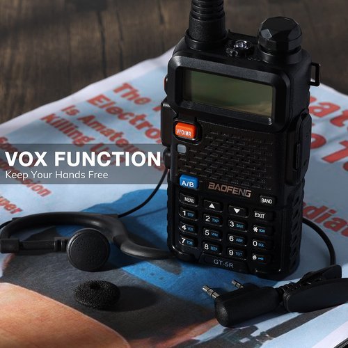 [UV-5R FCC Compliant Version] BAOFENG GT-5R Dual Band Two Way Radio, UHF VHF Ham Radio Handheld for Adults, Clean Spurious Emission, with 1800mAh Battery, Earpiece, 128CH, VOX, FM, Chirp Compatible