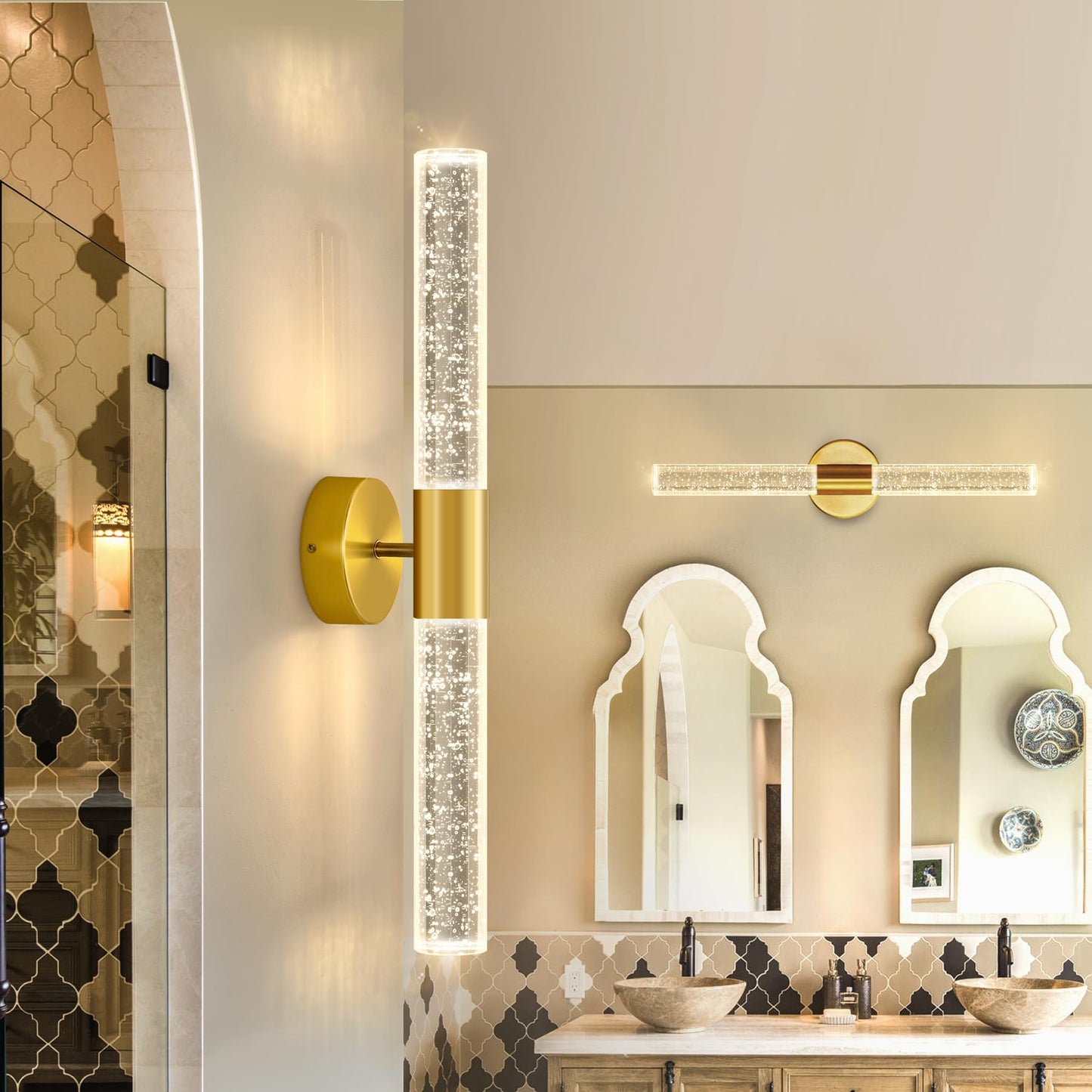 Wall Sconces LED Modern Sconces Dining Room Wall Lighting 10W 3000K LED Wall Lights Crystal Hardwired Wall Light Fixtures for Living Room Bedroom Bathroom Hallway