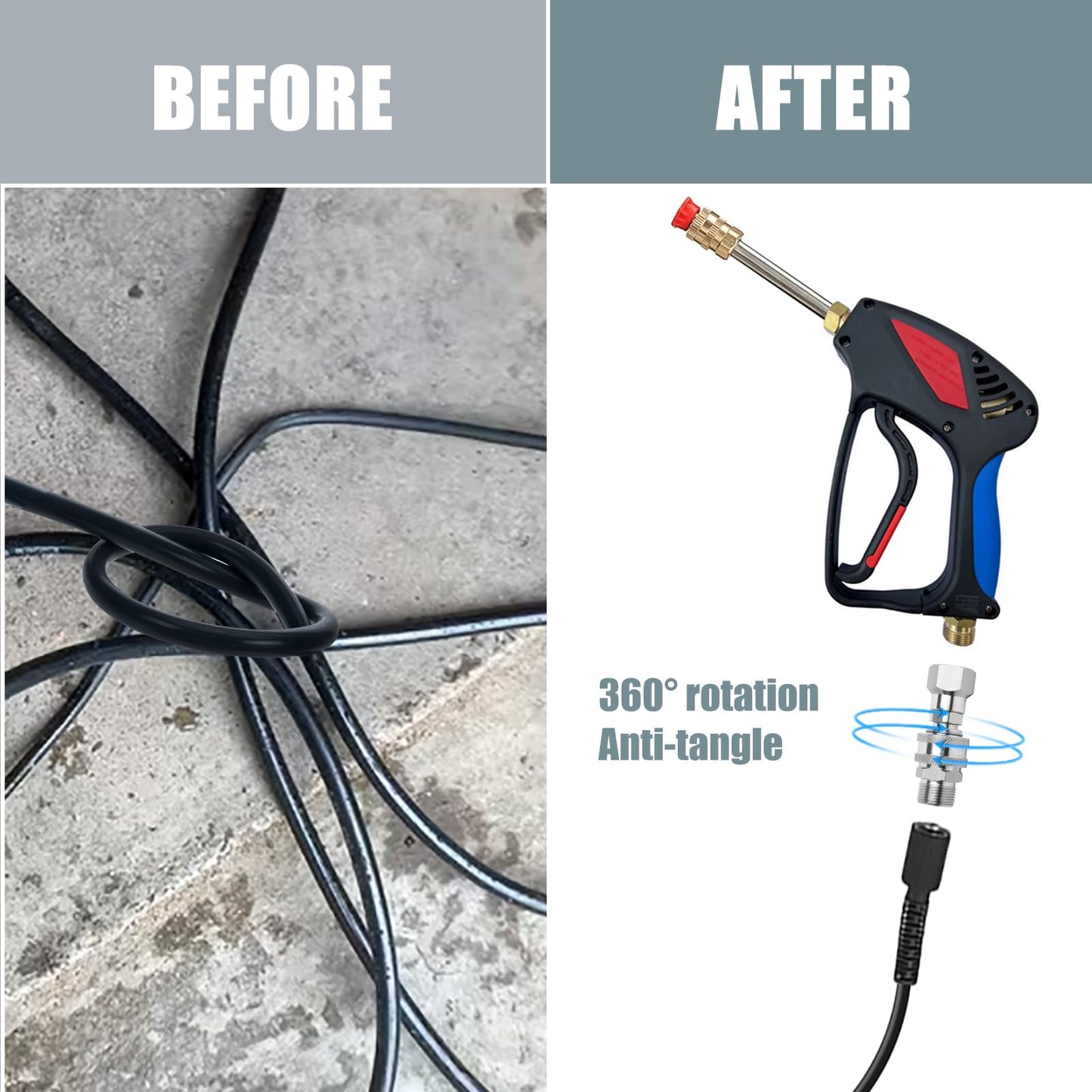 Pressure Washer Quick Connect Swivel Fitting M22 to 3/8" Quick Connect for Pressure Washer, 5000 PSI