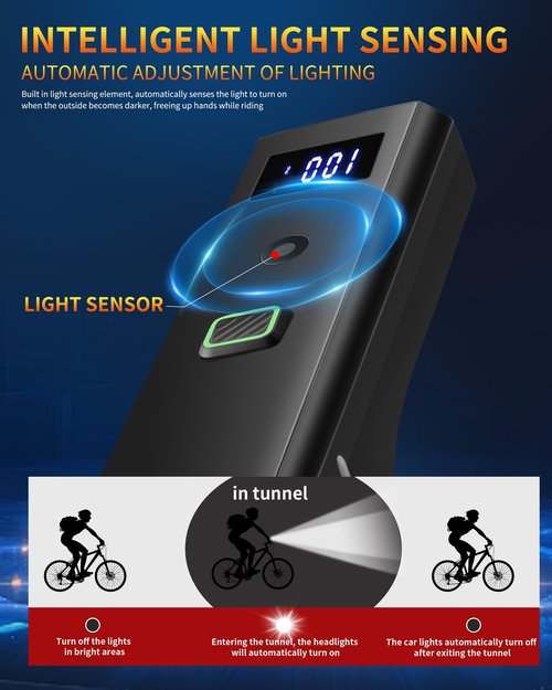 DARKBEAM Bike Lights for Night Riding, USB-C Rechargeable Bicycle Lights Set, Super Bright Bike Headlight and Back Taillight 4+5 Modes, Easy to Install for Men Women Kids Road Mountain Cycling
