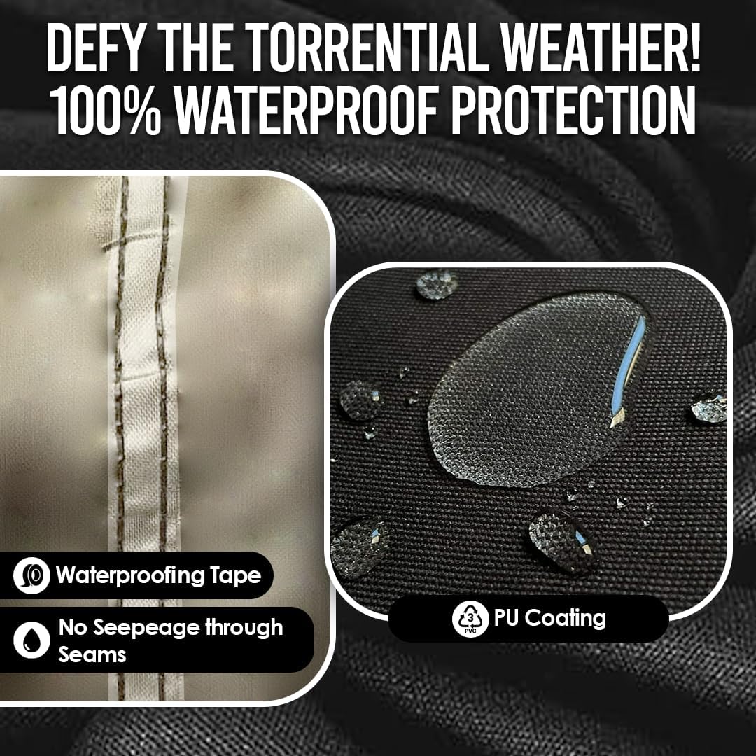 Skiennix Waterproof Bike Cover - Heavy Duty Oxford for 2-3 Bikes | Tear Resistant & Windproof with Carry Bag