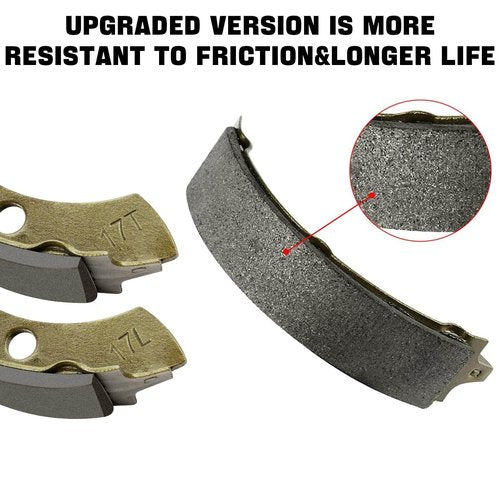 Club Car Brake Shoes for Club Car DS 1995-up, Precedent 2004-up 1018232-01 Golf Cart Replacement Brake Shoe Pads (2 Short & 2 Long)