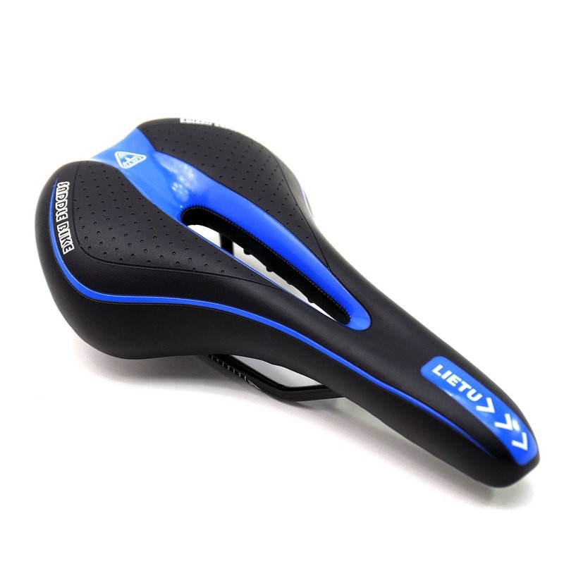 VINQLIQ® Professional Bike Saddle Bicycle Comfort Seat Cushion Pad Shockproof Ergonomic Design for Cycling, Mountain Bike, MTB, Road Bike, BMX, Folding Bike (Black and Blue)