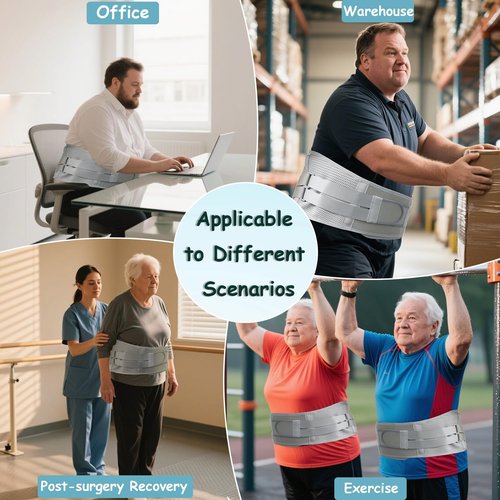 King Mills Plus Size Back Brace for Lower Back Pain, Breathable Obese Belly Support for Sciatica, Back Pain, Scoliosis, Two Sets of Support Bars. Lightweight. (Belly: 52" - 60")