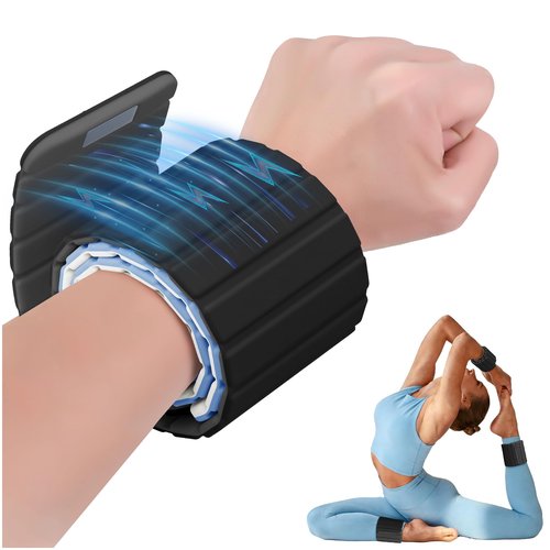 BECOJADDE Wrist Weights Ankle Weights for Women 1 Pair (2.2 lb Each) Silicone Magnetic Leg Arm Weighted Bracelet for Home Yoga Pilates Gym Workout Walking Jogging, Black Gray