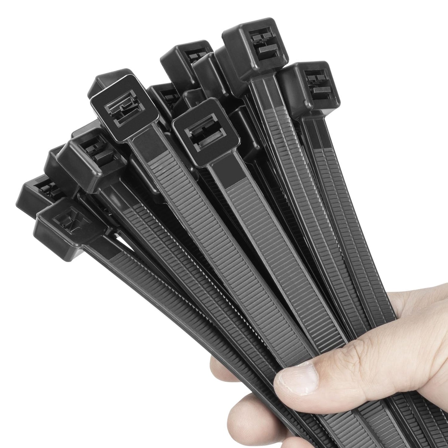 Eletoo 18 inch Black Long Zip Ties Heavy Duty (600 Pack), 2024 New Patented Design, 300 LBS Ultra Strong Tensile Strength, Self-Locking Nylon PA66 UV Resistant Cable Ties for Indoor and Outdoor Use
