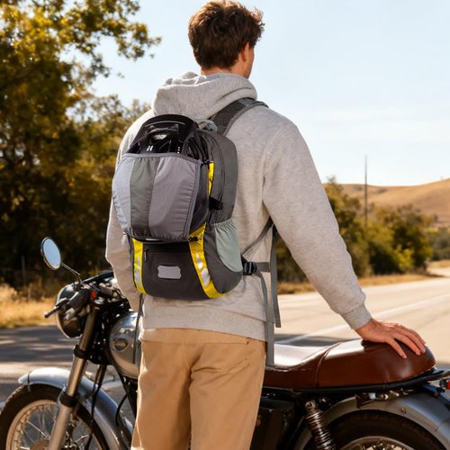 Bike Backpack With Rain-Cover, Mountain Biking Backpacks, Lightweight Packable Daypack Waterproof For Travel, Small Backpack For Bicycle Riding,Hiking,Camping (Grey)