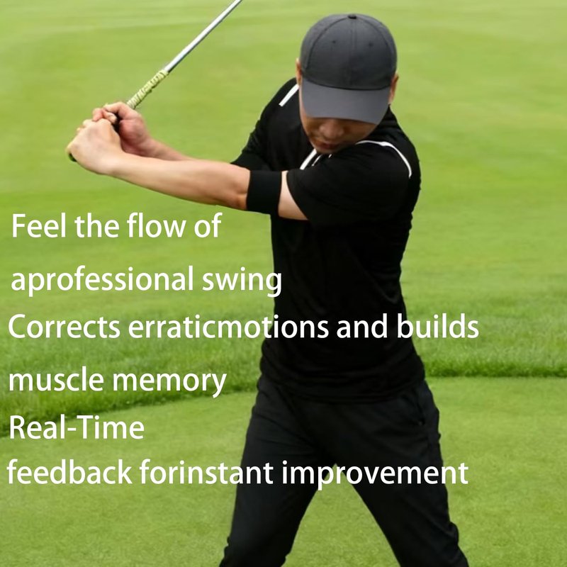 Golf Swing Training Aid-Swing Correcting Arm Band,Correction and Swing Technique for Superior Golf Performanc, Unisex, Ideal for All Levels of Play (M) Black