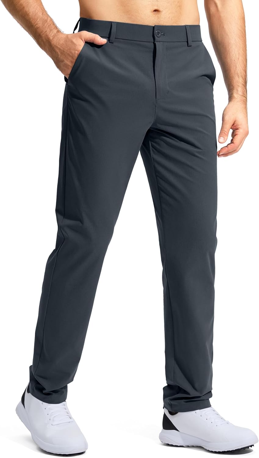 Pudolla Men's Golf Pants - Stretchy Quick-Dry Casual Slacks | Lightweight Comfort in 30"/32"/34" Sizes