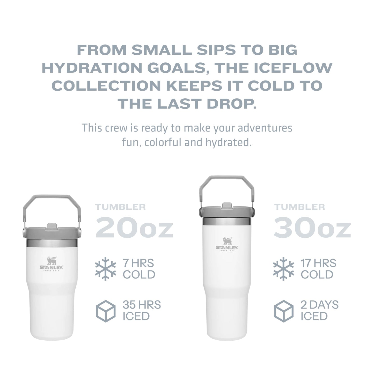 Stanley IceFlow Stainless Steel Tumbler - Vacuum Insulated Water Bottle for Home, Office or Car Reusable Cup with Straw Leak Resistant Flip Cold for 12 Hours or Iced for 2 Days, Fog, 30 OZ / 0.89 L