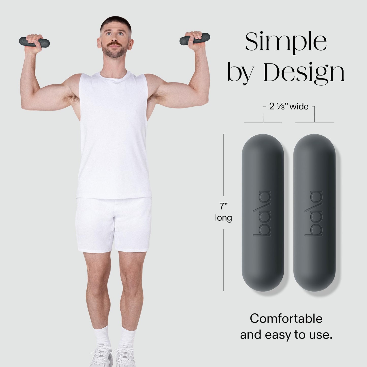 Bala Bars, 3 LB Dumbbells Set of 2 - Home Gym Equipment for Women & Men
