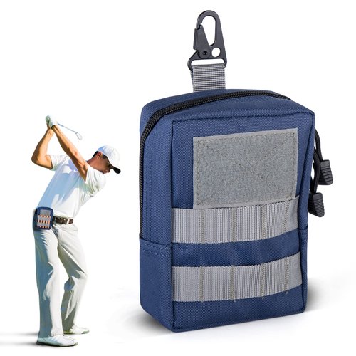 DUXCIYHTA Golf Balls Bag,Molle Golf Tees Holder Pouch For Golf Rangefinder Storage,Zipper Golf Accessories Bag for Men And Women