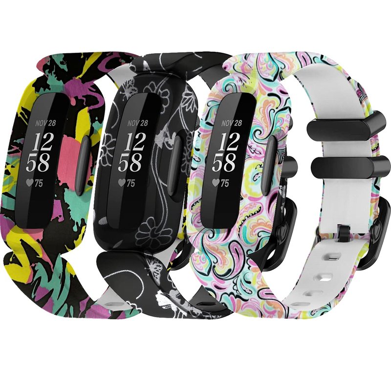 ECSEM Watch Wristbands Compatible for Fitbit Ace 3 Band Replacement Adjustable Sport Strap Breathable Silicone Bands for Fitbit Ace 3