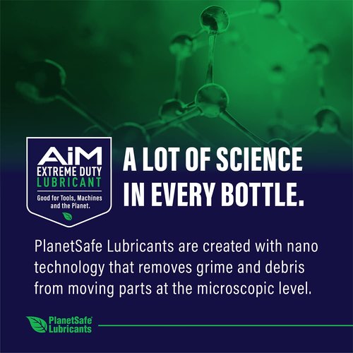 PlanetSafe Lubricants AiM Bike Chain Lube - 1oz - Bicycle Chain Lubricant for Road, Mountain & MTB Bikes - Dry and Wet Conditions - Non Hazardous, Safe for You - Made in The USA!