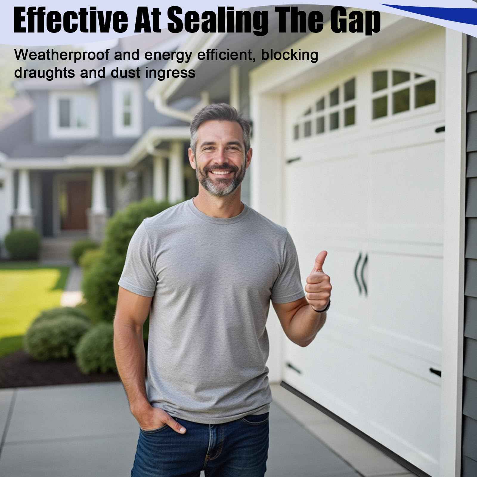 Symyda Garage Door Seal P Bulb – 10.2Ft Flexible Weatherproof TPE Seal for Drafts, Noise Reduction and Saves Energy, Easy DIY Installation, Temperature Resistant, Fits Single Channel Garage Door