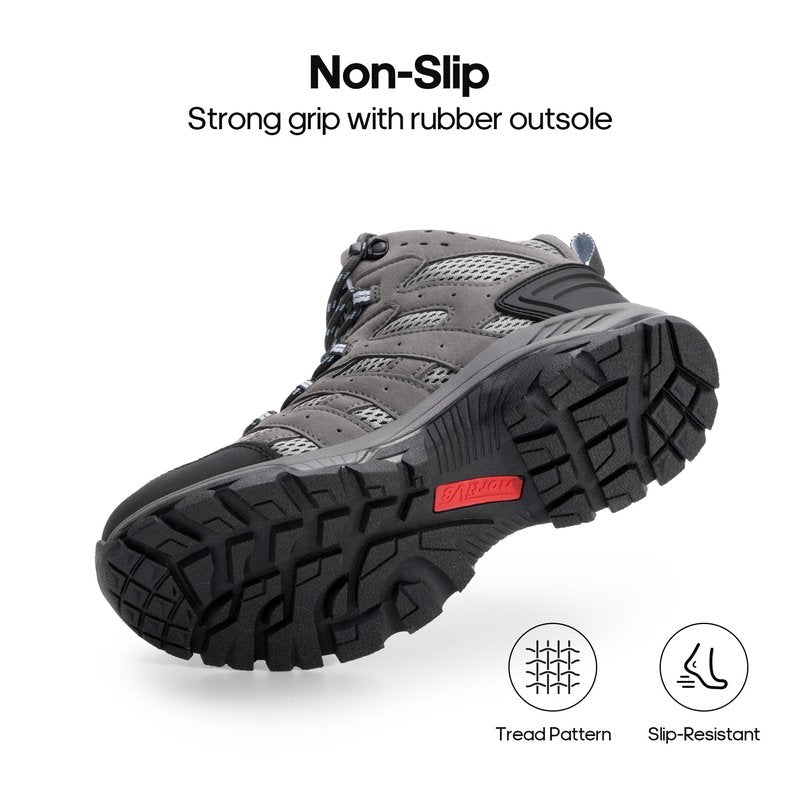 NORTIV 8 Women's Waterproof Hiking Boots Outdoor Trekking Mid Backpacking Mountaineering lightweight boots,Size 8,Dark Grey-Suede,SNHB2212W