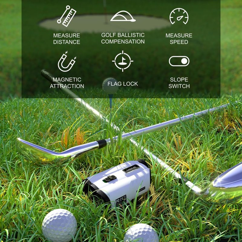 APTGRF Golf Rangefinder with Slope, 1200 Yards Range Finder with High-Precision Flag Pole Locking Vibration, 7X Magnification, Rechargeable Battery
