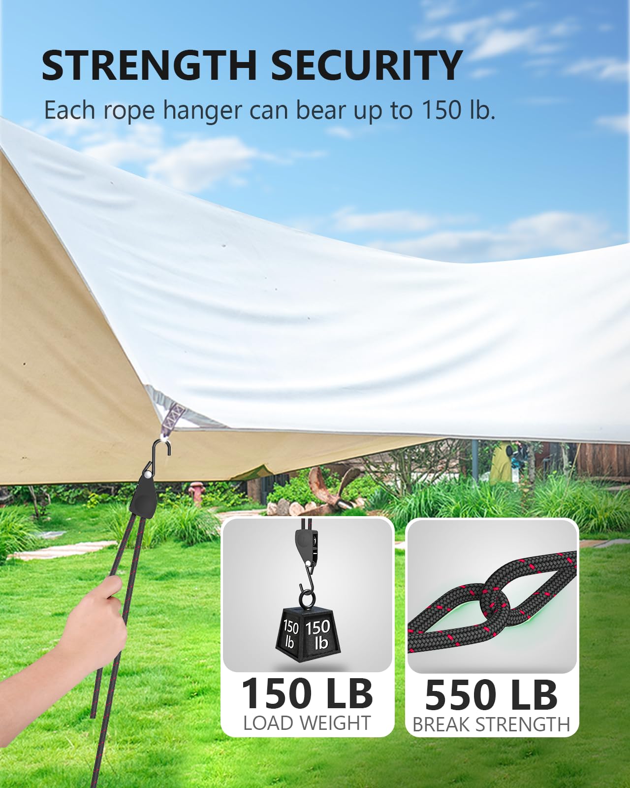 Kayak Straps Tie Downs 8 Pack Set, Adjustable Ratchet Tie Down Straps