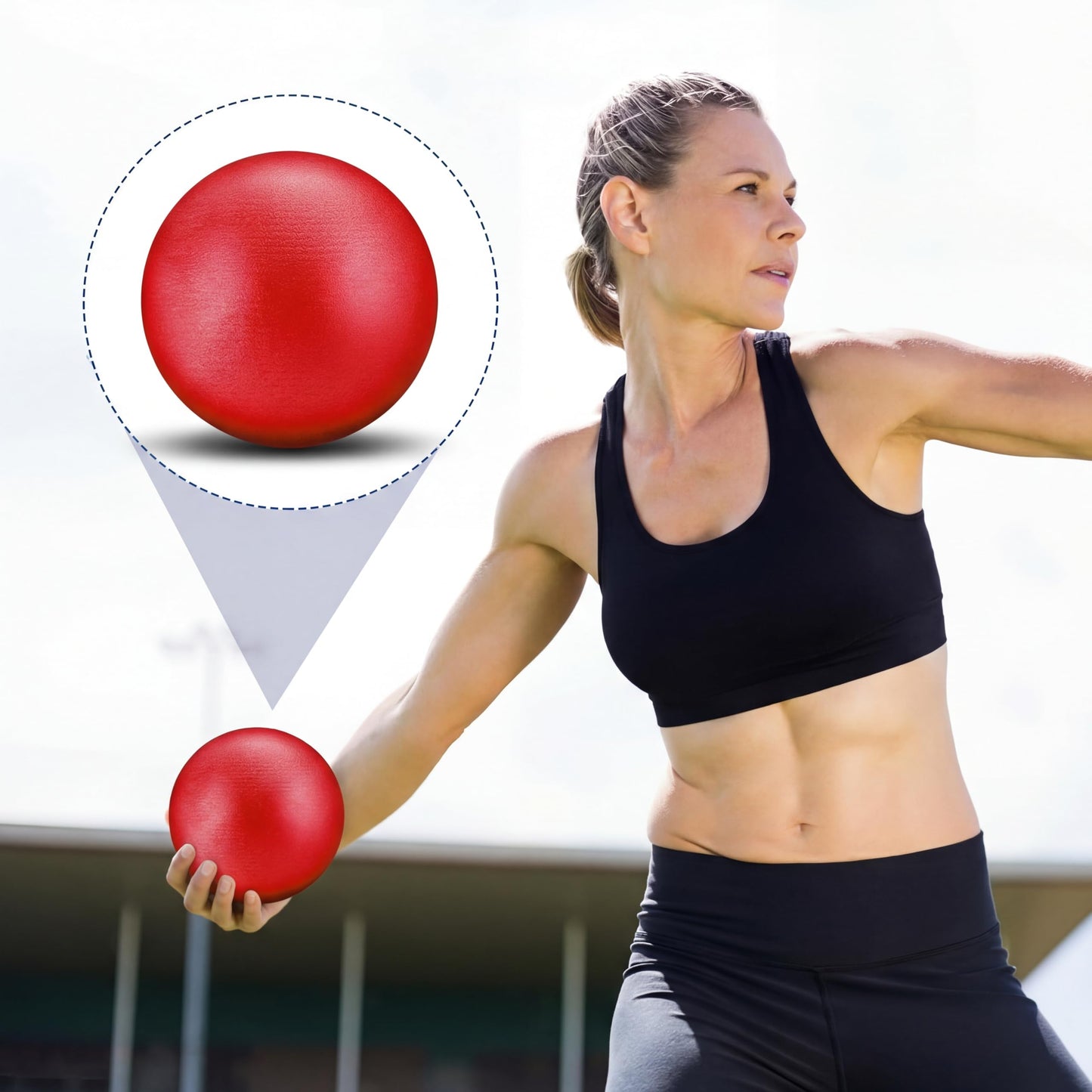 Silipull Shot Put Balls Track and Field Iron Shot Put Outdoor Cast Metal Shotput Weight Balls for Beginners Throwers Outdoor Practice(Red,8 Lbs)