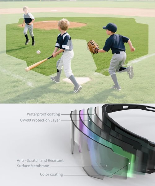 KALIYADI Polarized Kids Sunglasses - UV400 Protection for Boys & Girls Age 6-14 | Perfect for Sports & Outdoor Activities