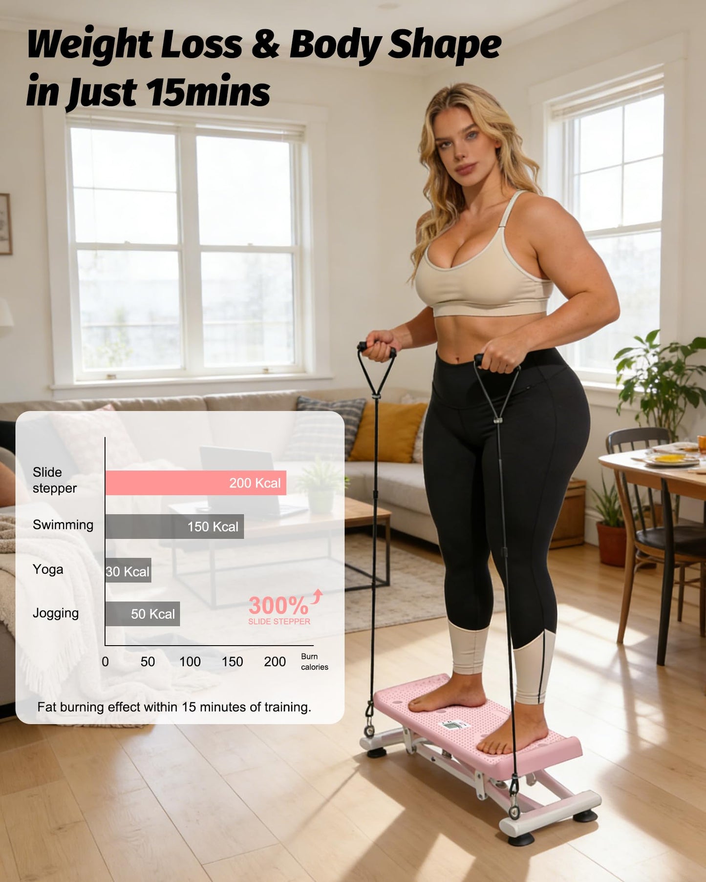 Balance Board for Adults, Ski Training Exercise Equipment with Resistance Bands, Portable Wobble Board with LCD Monitor, 300 lbs Capacity, Balance Trainer for Full Body Workout at Home Gym