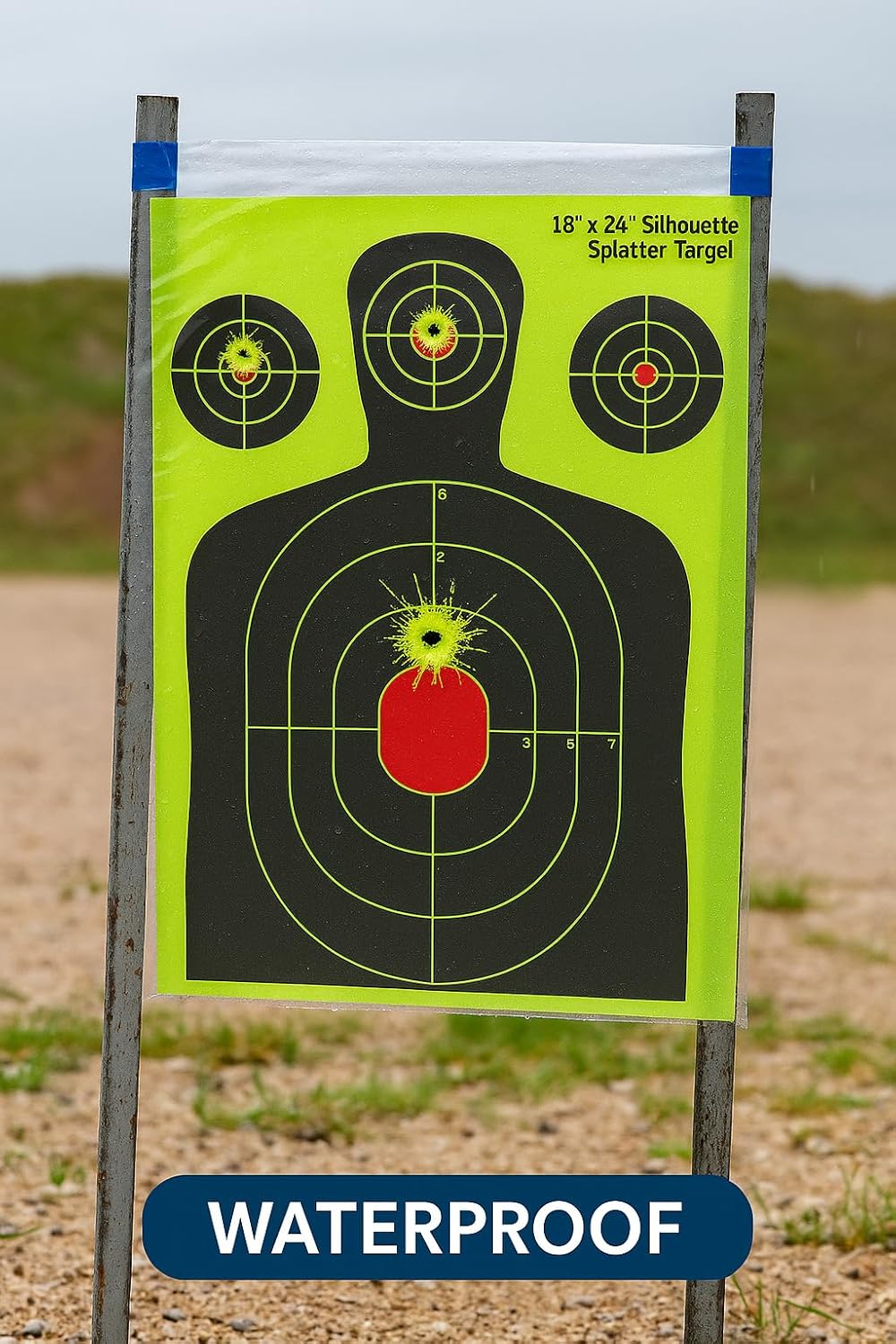 Splatter Targets 18x24 - Waterproof 5-Pack | High Visibility Reactive Paper for Rifles & Pistols