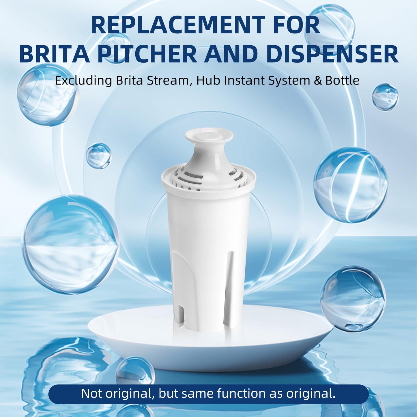 8-Pack Water Filter Replacement for Brita Pitcher Ultramax Metro Classic OB03, by APPLIANCEMATES