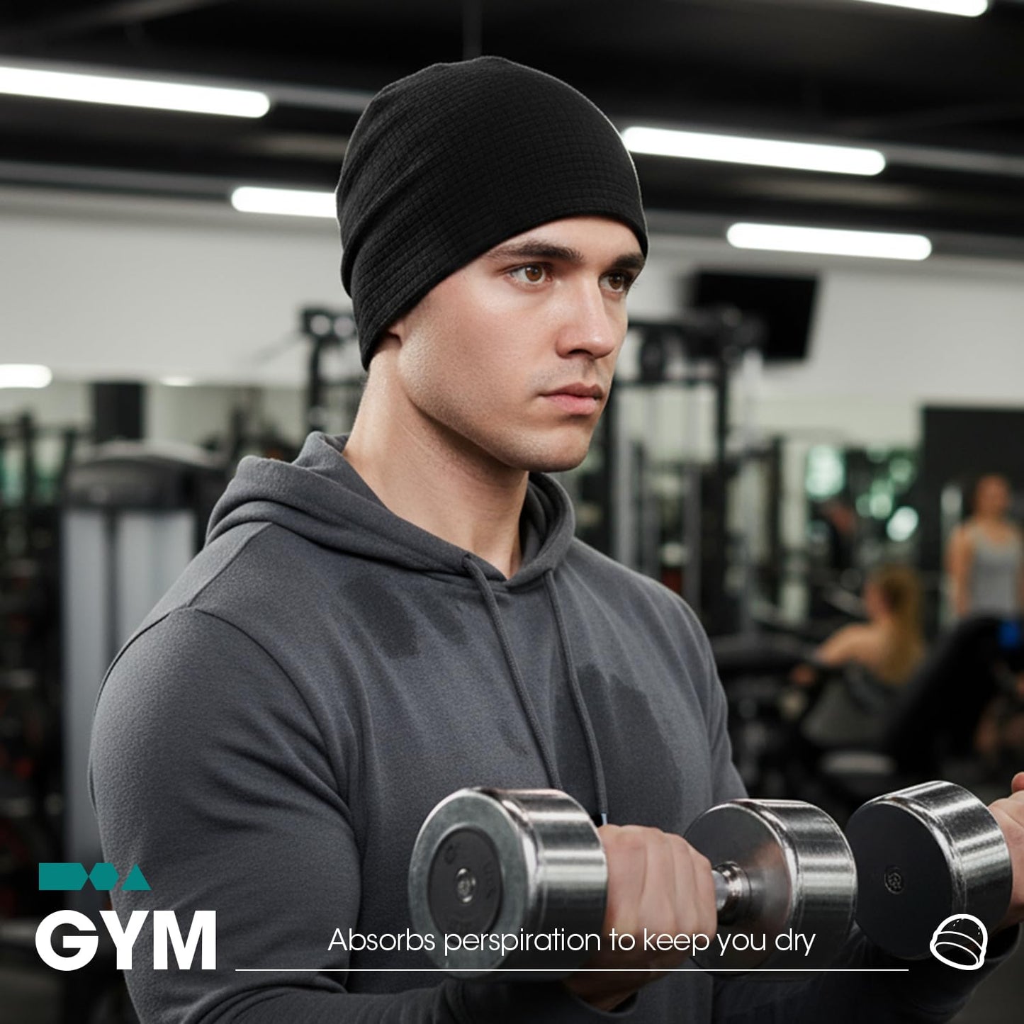 LONGLONG Warm Comfort Slouchy Beanie Hat - Deliciously Soft Daily Skull Cap,Lightweight Warm Beanie Sleep Hats, Men Women Black