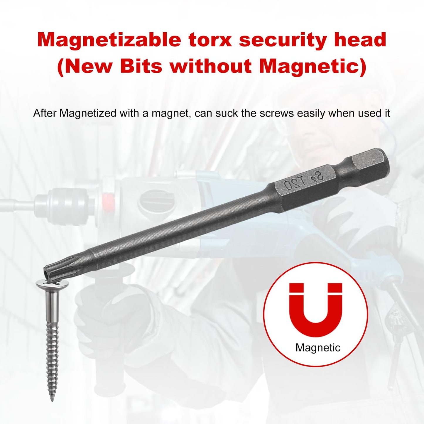 11PCS 75mm S2 Steel Torx Head Screwdriver Security Torx Bit Drill Set 1/4 Inch Hex Shank T6 T7 T8 T9 T10 T15 T20 T25 T27 T30 T40 3 Inch Length