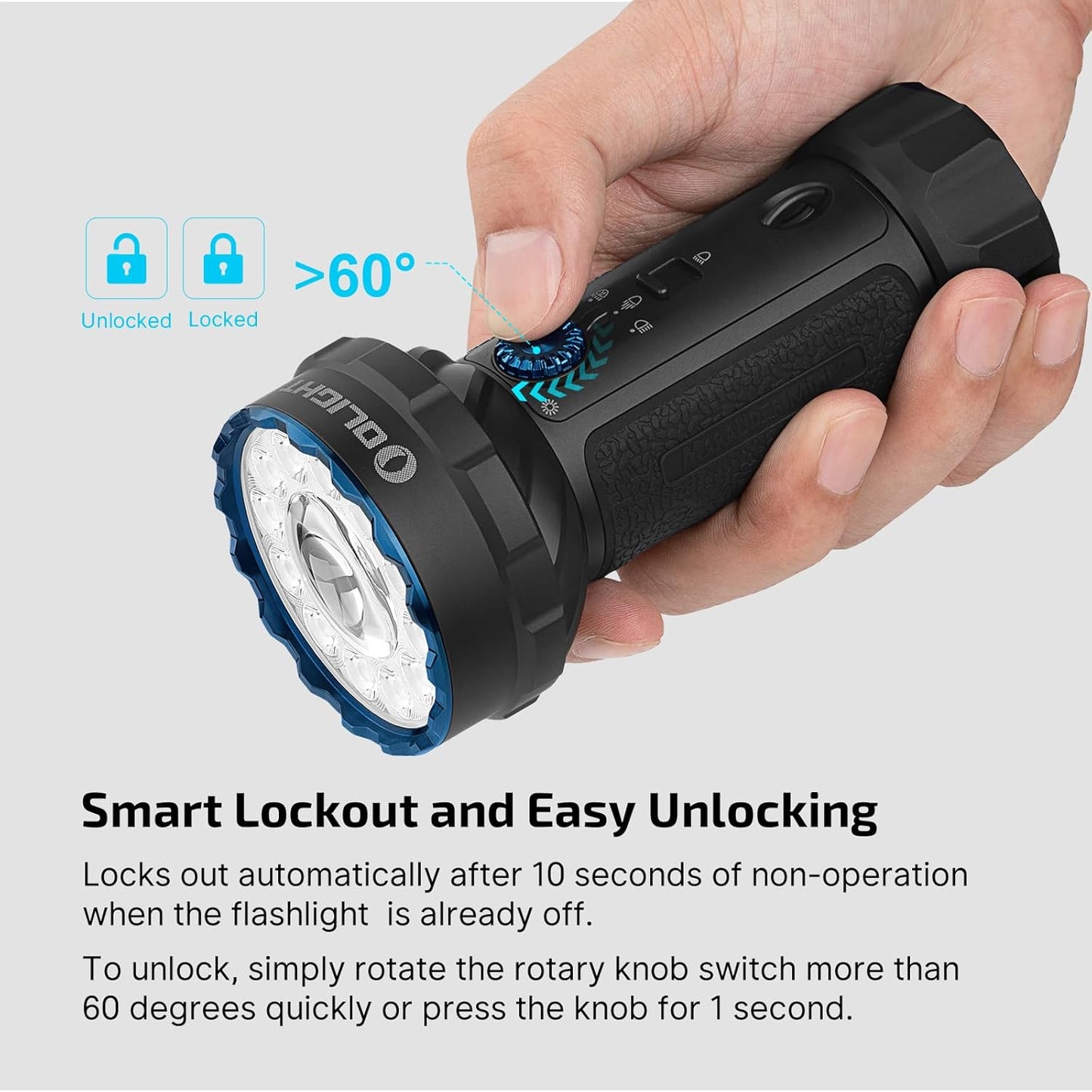 OLIGHT Marauder Mini 2 Bright Flashlight - 10,000 Lumen Rechargeable Light with 750m Beam Distance | 5 Lighting Modes for Outdoor Use (Black)