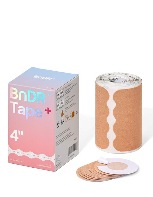 Precut BnDR Tape with Nipple Covers, Extra Wide Chest Binding Tape for FTM Transgender, 4 Inch x 20 pcs