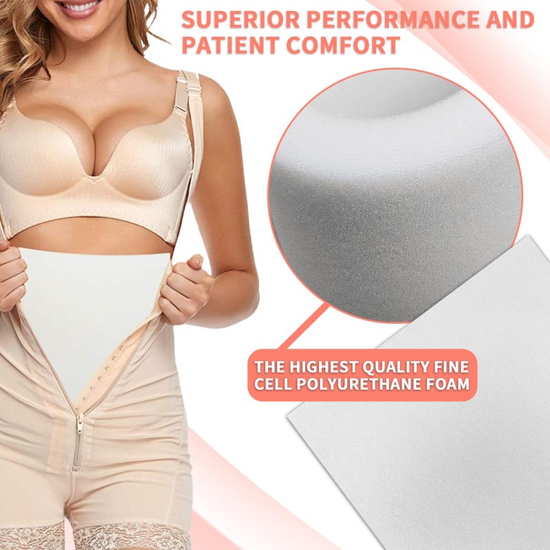 WENSSKKU 4 Pack Lipo Foam Pads Post Surgery Tummy Tuck for Lipo Recovery,Liposuction Surgery Foam Sheet for Recovery 8" X 11"