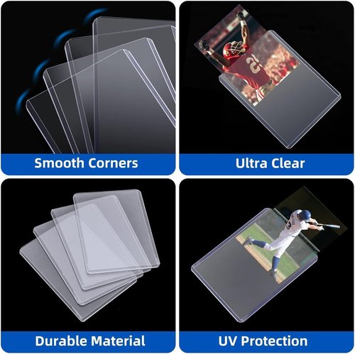 Arjiekwei 400 Card Sleeves - Premium Hard Plastic Protectors for Baseball & Football Cards | 3"X4" Size