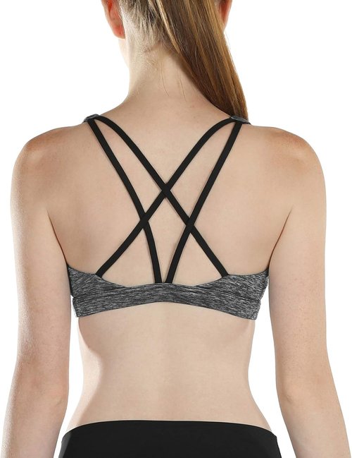 Icyzone Workout Sports Bra - Women's Strappy Running & Yoga Bra | Comfortable Athletic Activewear