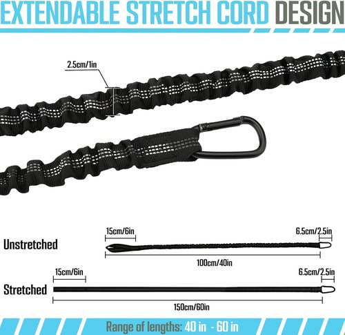 Apeso Kayak Paddle Leash - Durable Fishing Lanyard Tool with Carabiner | 2 Pack