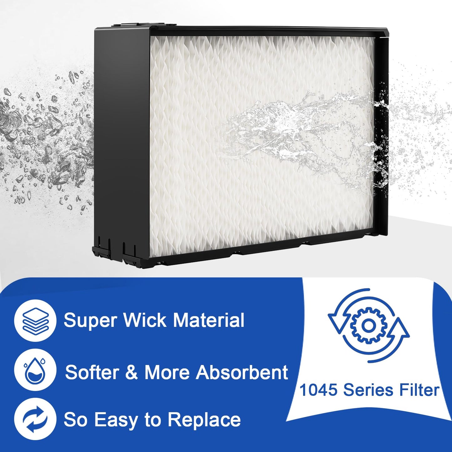 YUUCOO 3 Pack 1045 Humidifier Super Wick Filter Compatible with Essick Air AIRCARE H12300, H12300HB, H12400, H12400HB, H12600, H12600, H12001, H12AEUO, H12AUKP Series Humidifiers.