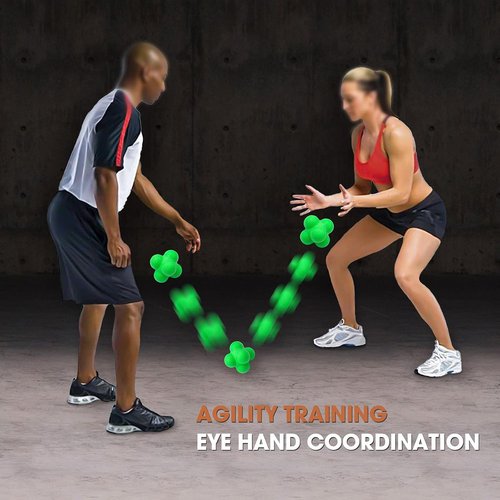 AIRLAXER Reflex Training Reaction Ball - Enhance Hand-Eye Coordination | 2.83 Inch | Pack of 3 (Blue, Grey, Green)