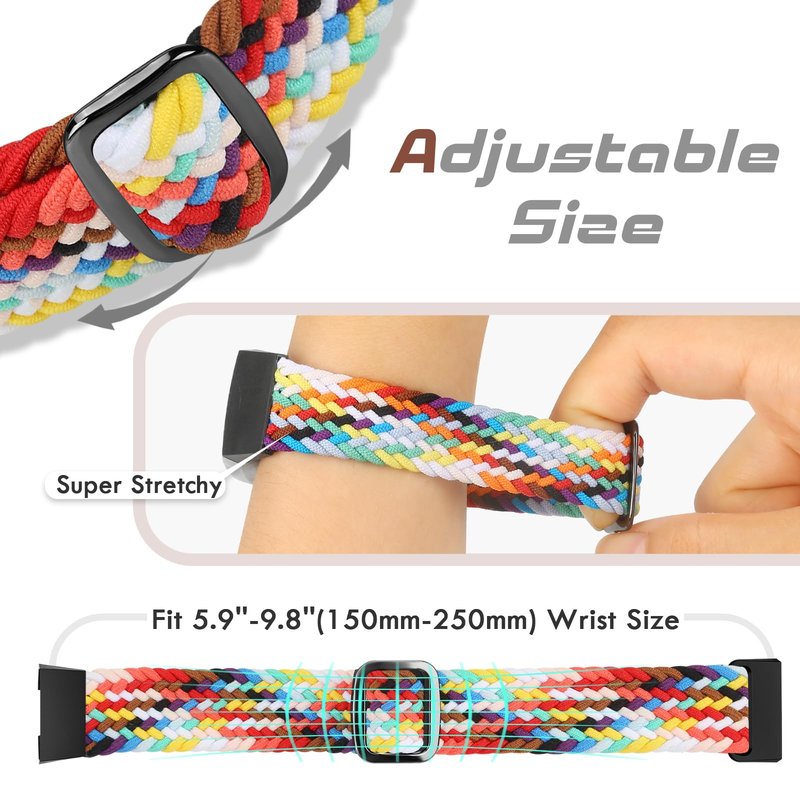 Acortjl Braided Band Compatible with Fitbit Charge 4/Charge 3 Bands for Women Men, Adjustable Elastic Sport Soft Nylon Replacement Wristband for Fitbit Charge 4/Charge 3/SE, 3PCS